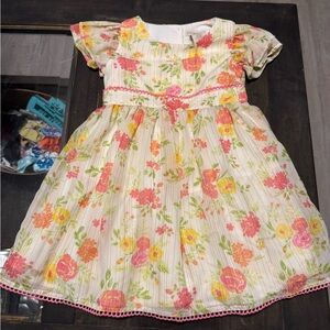 Cynthia Rowley Floral Kids Dress - Pink and Orange